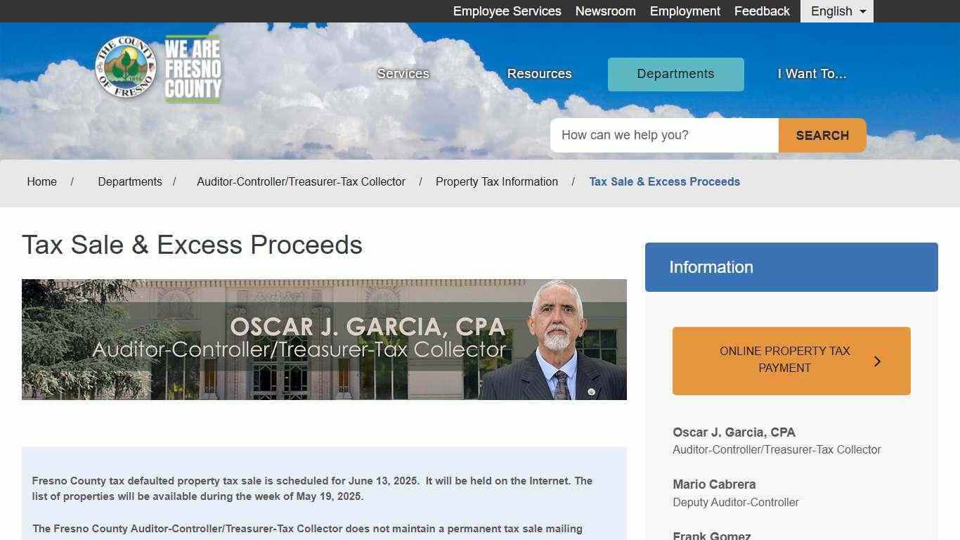 Tax Sale & Excess Proceeds - County of Fresno